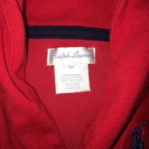 Red Polo Ralph Lauren 6 month onesie